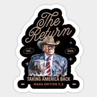 Western Donald The Return Cowboy President, Trump 2024 Sticker